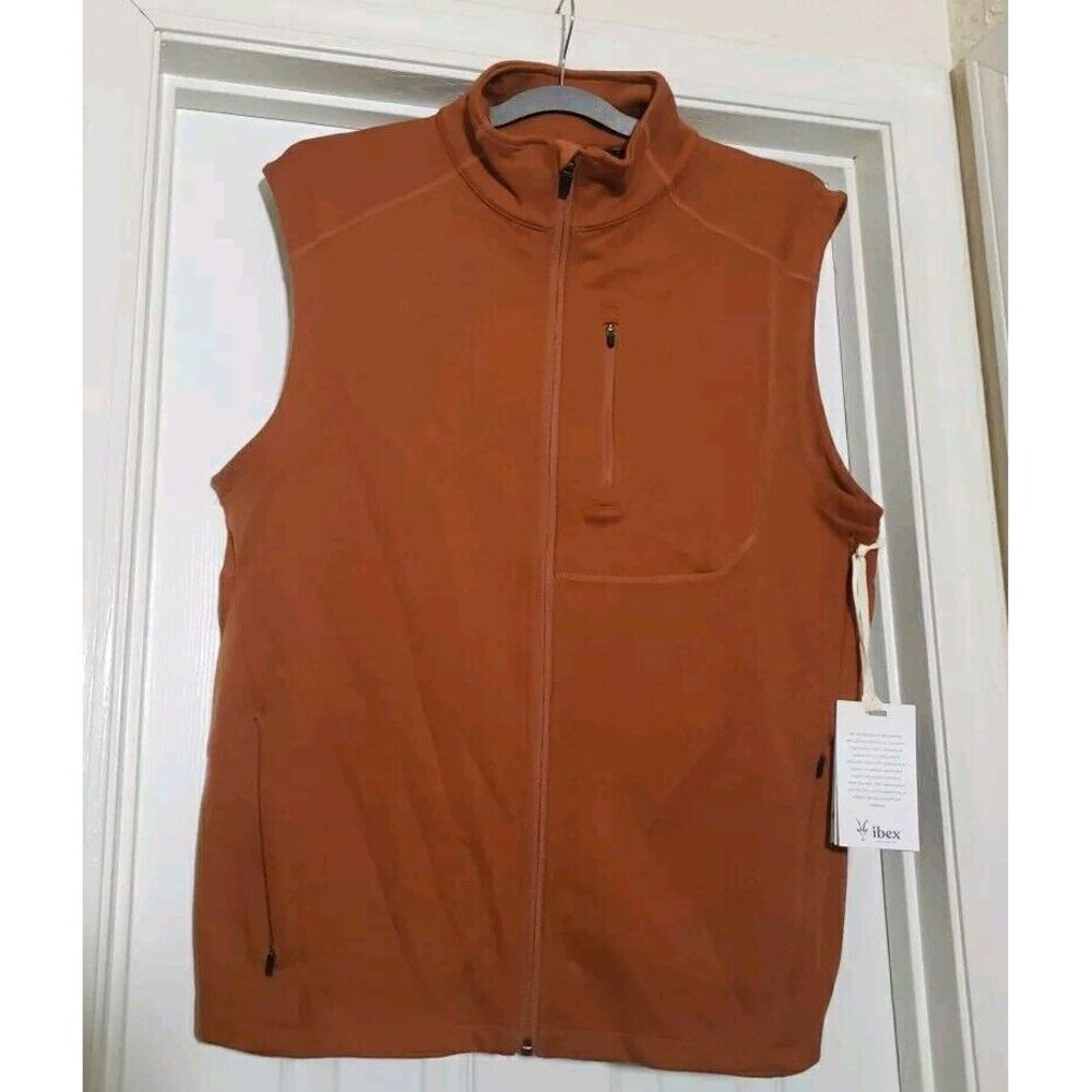 New IBEX MENS Merino Wool Shak Vest  SIZE L Harvest Melange